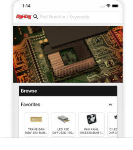 Recherche de produits et accès à Mon DigiKey